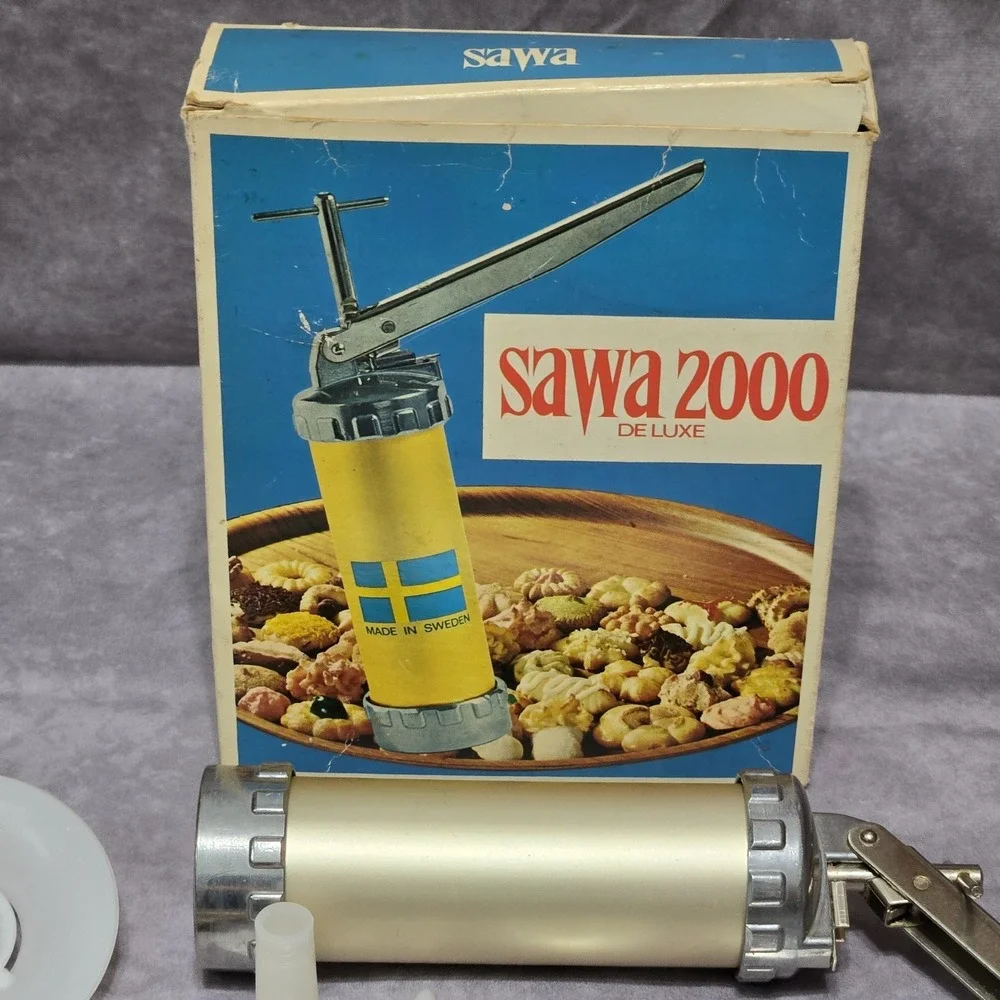 Sawa 2000 Deluxe Cookie Press & Biscuit Maker Made In Sweden Incomplete VTG